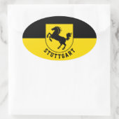 Stuttgart Flag (Duitsland) Ovale Sticker (Tas)