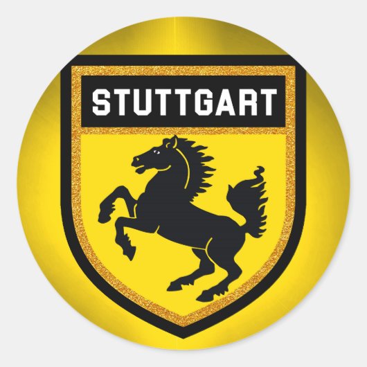 Stuttgart Flag Ronde Sticker (Voorkant)
