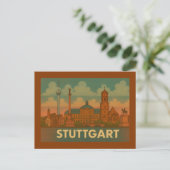 Stuttgart Germany City Art Briefkaart (Staand voorkant)