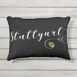 Stuttgart Heart Accent Pillow, Duitsland Buitenkussen
