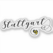 Stuttgart Heart Flag Sticker (Voorkant)