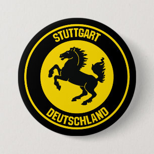 Stuttgart Round Emblem Ronde Button 7,6 Cm