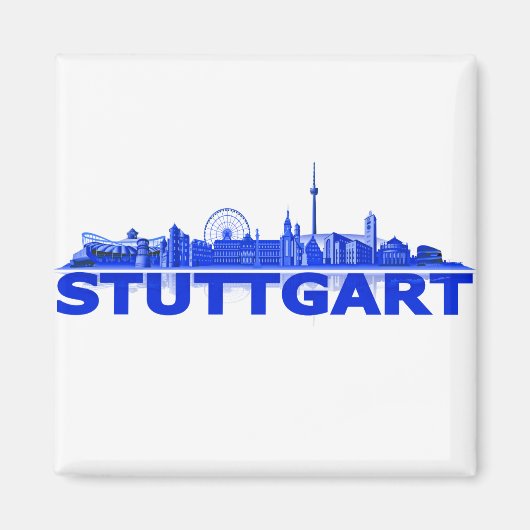 Stuttgart Stadt Skyline - Magnet Magneet (Voorkant)