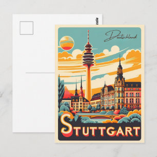 Stuttgart TV Toren - Fernsehturm Duitsland cadeau Briefkaart