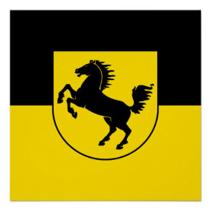 Stuttgart vlag stad Duitsland symbool embleem paar Perfect Poster