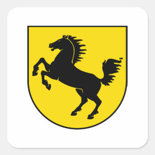 Stuttgart vlag stad Duitsland symbool embleem paar Vierkante Sticker