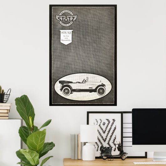 Stutz Car Ad vanaf 1919 Poster (Thuiskantoor)