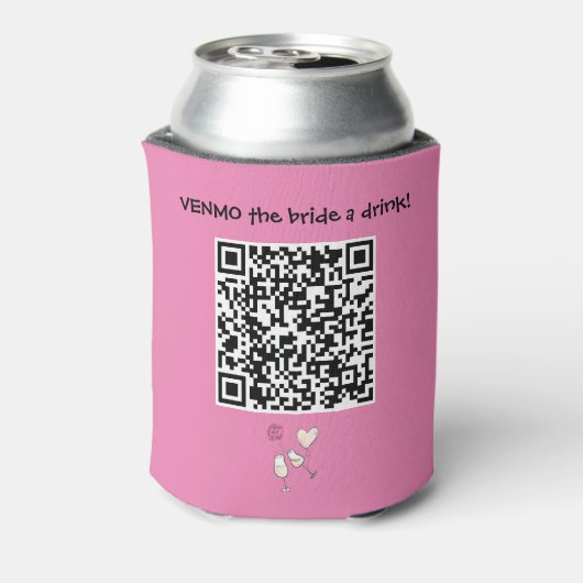 Stuur de bruid een drankje met aangepaste QR-code  Blikjeskoeler (Blikje Achterkant)