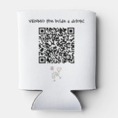 Stuur de bruid een drankje met aangepaste QR-code  Blikjeskoeler (Achterkant)