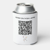 Stuur de Bruid een Drink met Aangepaste QR Code  Blikjeskoeler (Blikje Achterkant)