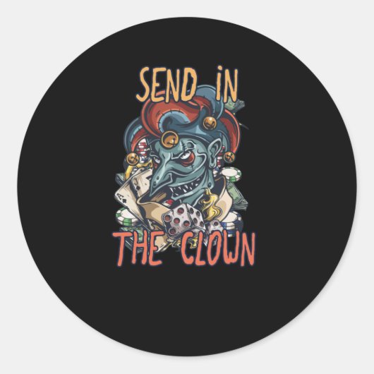 Stuur de Clown in Ronde Sticker (Voorkant)
