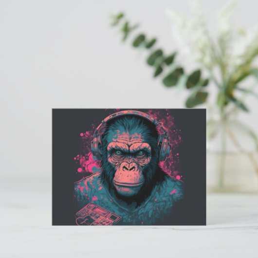 Stuur een glimlach met aap Briefkaarten (Staand voorkant)