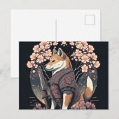 Stuur een glimlach met Shiba Dog Samurai Briefkaar Briefkaart (Voorkant / Achterkant)
