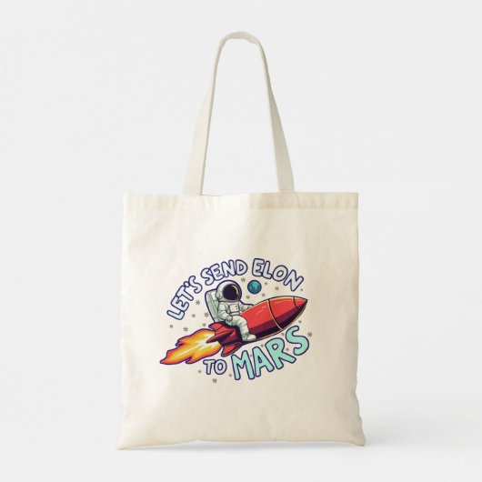 Stuur Elon naar Mars Canvas tas (Achterkant)