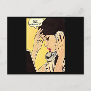 Stuur gewoon Chocolate  comic art Briefkaart