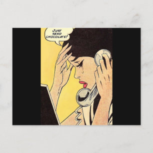 Stuur gewoon Chocolate  comic art Briefkaart