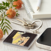 Stuur gewoon Chocolate  comic art Sleutelhanger (Voorkant Rechts)