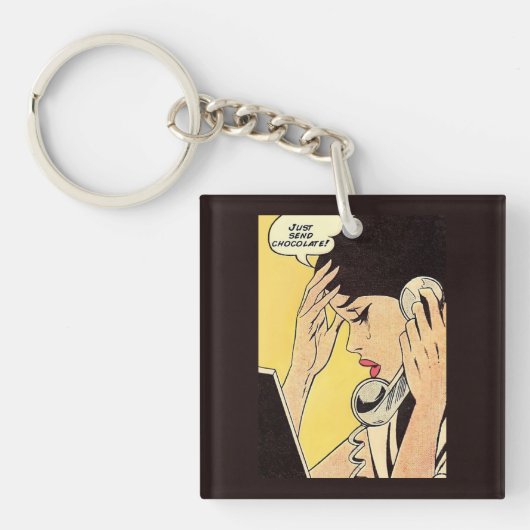 Stuur gewoon Chocolate  comic art Sleutelhanger (voorkant)