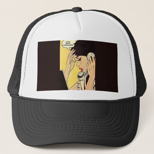 Stuur gewoon Chocolate  comic art Trucker Pet (Voorkant)