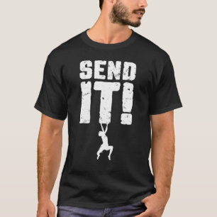 Stuur het rotsklimmen Boulderen Klimmer Jongen T-shirt