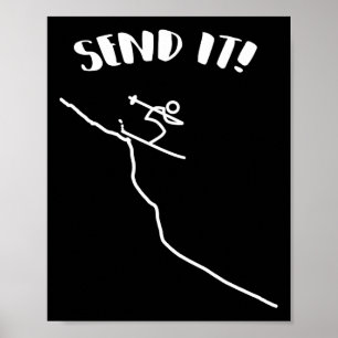 Stuur het ski sprong downhill skiën voor skiër poster