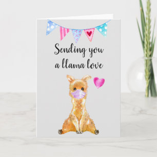 Stuur je een LLama Love Face Mask Kaart