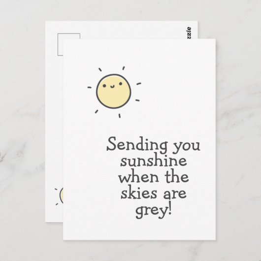 Stuur je zonneschijn! Beterschap Briefkaart (Voorkant / Achterkant)