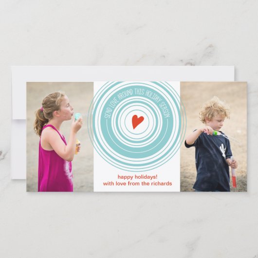 Stuur Liefde Rond x2 Feestdagenkaart (Voorkant)