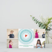 Stuur liefde rond x4 feestdagenkaart (Staand voorkant)