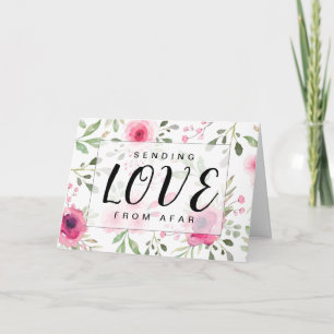 Stuur Liefde Van Veraf Waterverf Bloemen Kaart