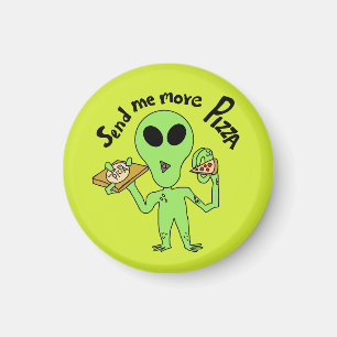 Stuur me meer pizza-ufo magneet