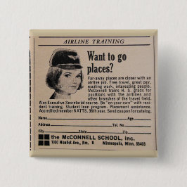 stuurloze vluchtbegeleider vierkante button 5,1 cm