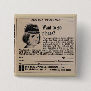 stuurloze vluchtbegeleider vierkante button 5,1 cm