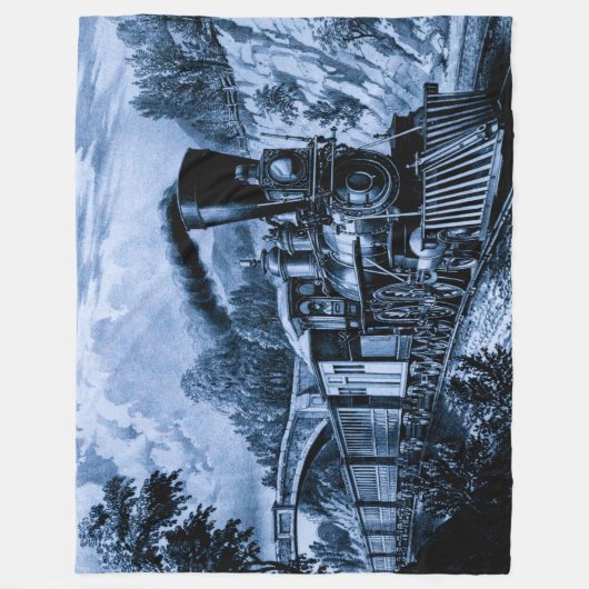 stuurmachinetraining Spoorweg blauw Fleece Deken (Voorkant)