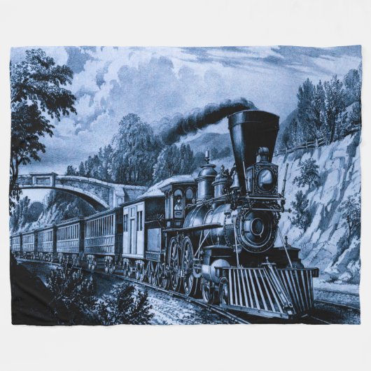 stuurmachinetraining Spoorweg blauw Fleece Deken (Voorkant (Horizontaal))