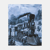 stuurmachinetraining Spoorweg blauw Fleece Deken (Voorkant)