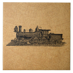 stuurmotor locomotieven en kaartstijl tegeltje