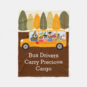 Stuurprogramma Cute Owl School Bus Fleece Deken