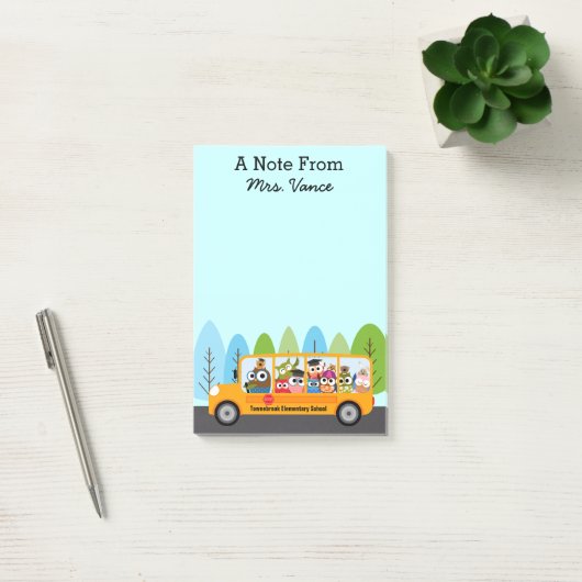 Stuurprogramma Cute Owl School Bus Post-it® Notes (Kantoor)