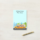 Stuurprogramma Cute Owl School Bus Post-it® Notes (Op bureau)