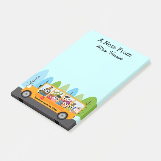 Stuurprogramma Cute Owl School Bus Post-it® Notes (Schuin)