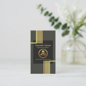 Stuurprogramma Elegant Gold Vertical Lines Chauffe Visitekaartje (Staand voorkant)
