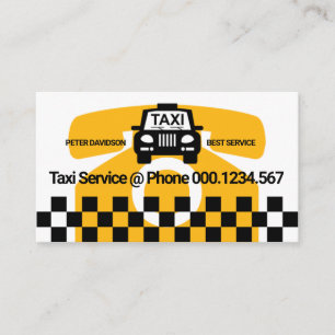 Stuurprogramma grote Gele Taxi Motif Checkbox Visitekaartje