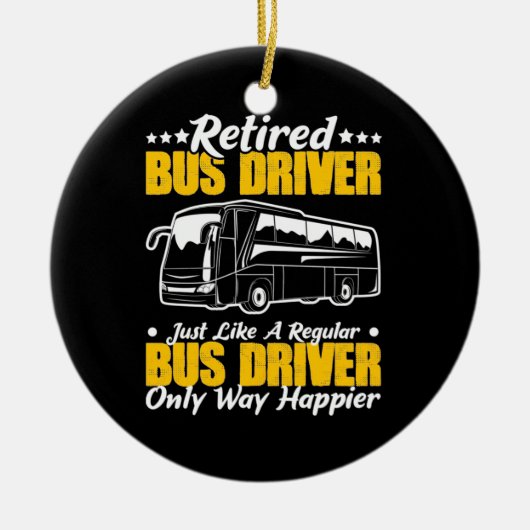 Stuurprogramma in ruste bus keramisch ornament (Voorkant)