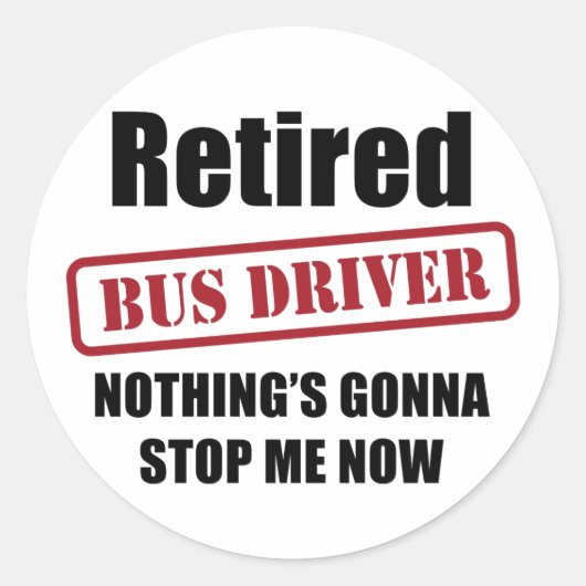 Stuurprogramma in ruste bus ronde sticker (Voorkant)