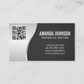 Stuurprogramma | metallische achtergrond | QR-code Visitekaartje (Voorkant)