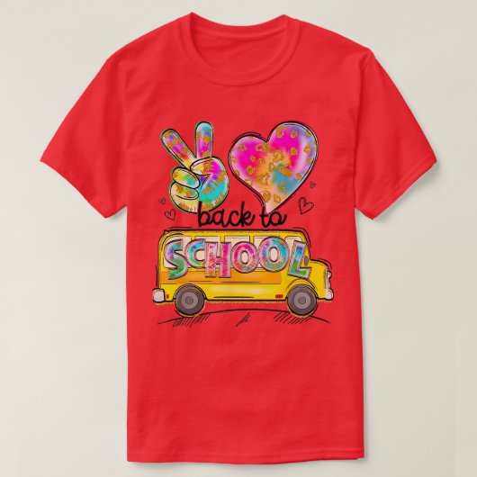 Stuurprogramma Peace Love School Bus T-shirt (Design voorkant)