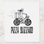 Stuurprogramma Pizza Blizzard Bike Courier Wijn Etiket (Enkel label)