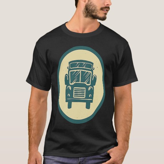 Stuurprogramma Retro School Bus  T-shirt (Voorkant)