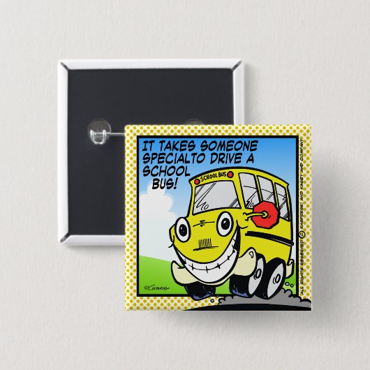 Stuurprogramma school vierkante button 5,1 cm (Voorkant /achterkant)